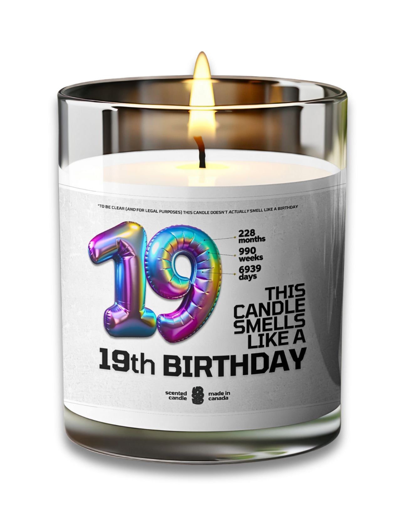 19 Birthday Candle 19 Year Birthday Gift Candle Voodeed