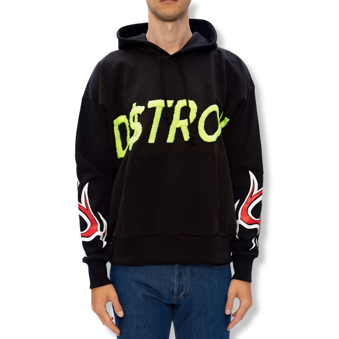 DIESEL | D$troy Red White Flames Hoodie (L) - VOODEED.com / VOO•DEED