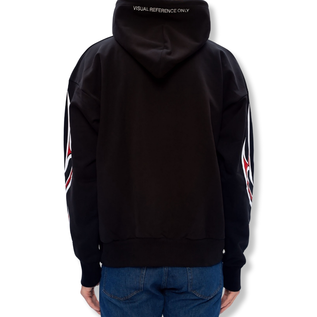 DIESEL | D$troy Red White Flames Hoodie (L) - VOODEED.com / VOO•DEED