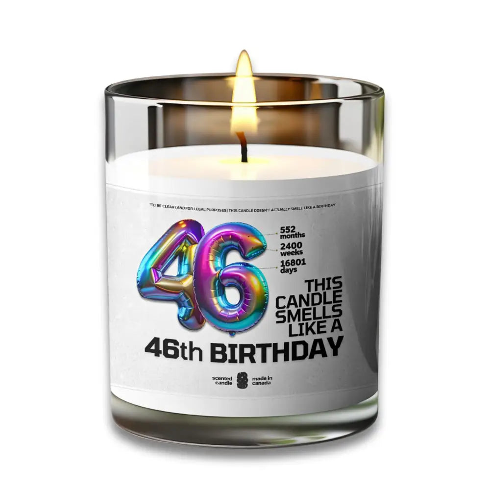 46 Birthday 46 Years Old Birthday Gift Candle Voodeed