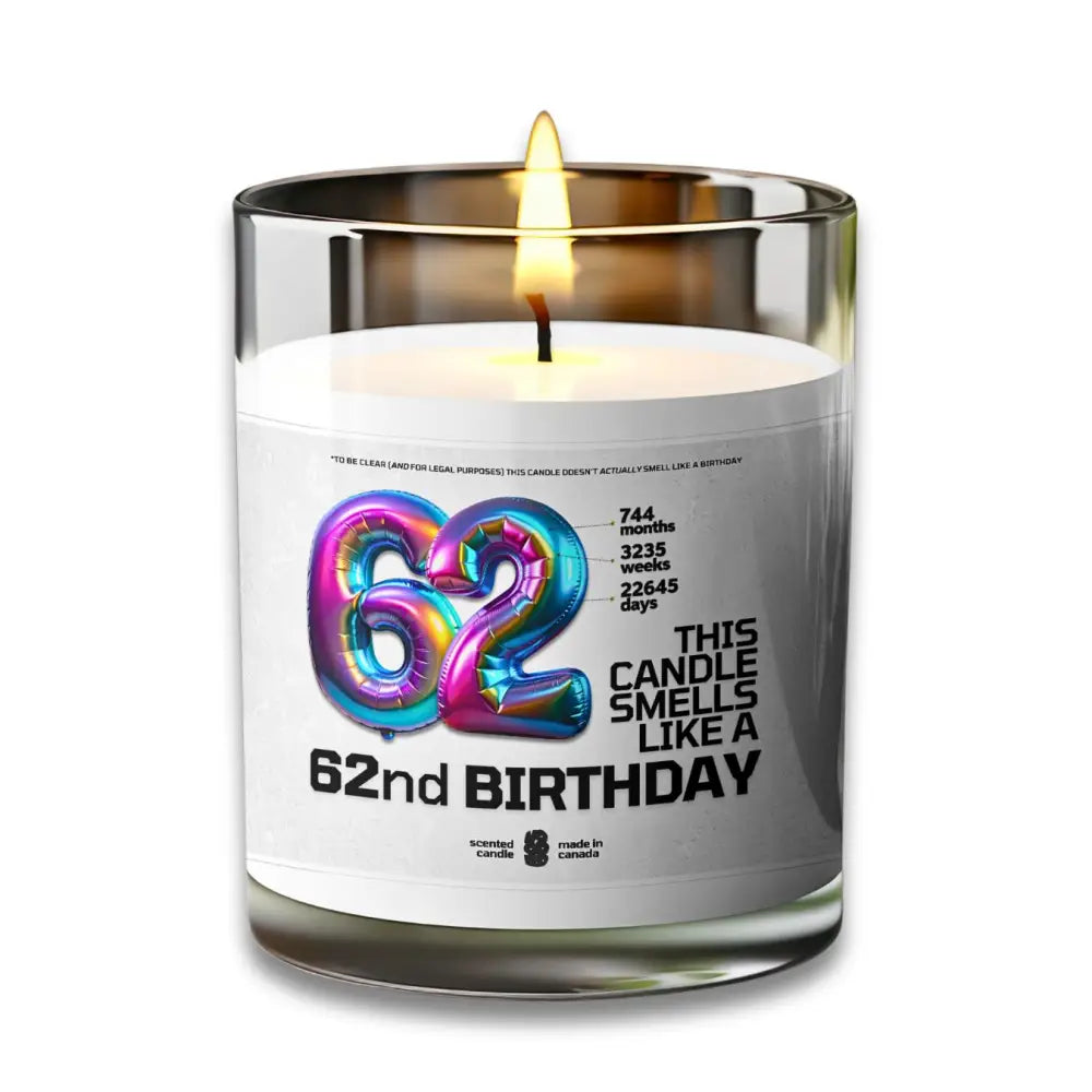 62nd BIRTHDAY Candle - VOODEED.com / VOO•DEED