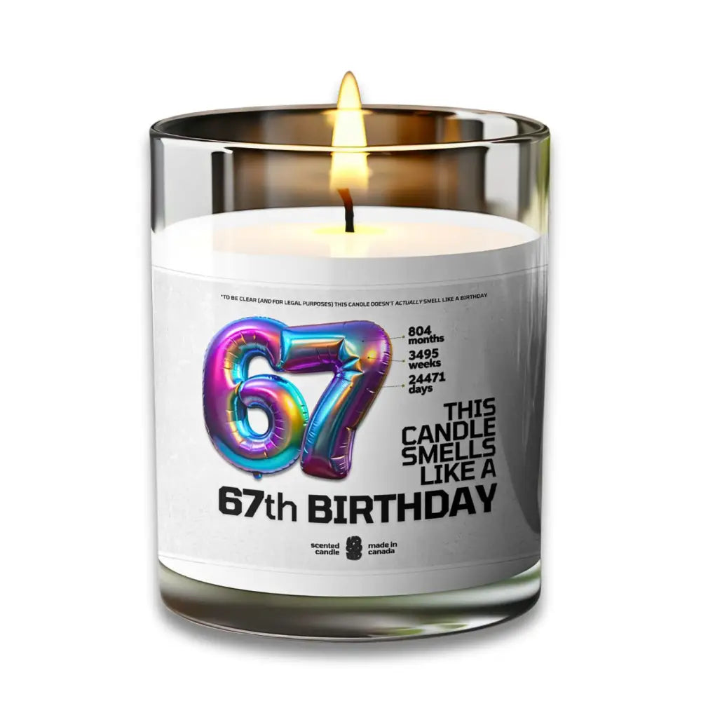 67th BIRTHDAY Candle - VOODEED.com / VOO•DEED