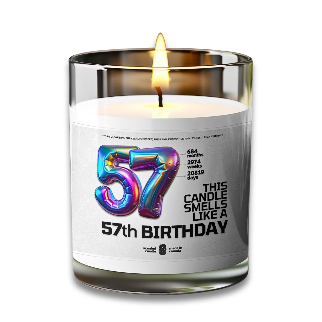 57th BIRTHDAY Candle - VOODEED.com / VOO•DEED