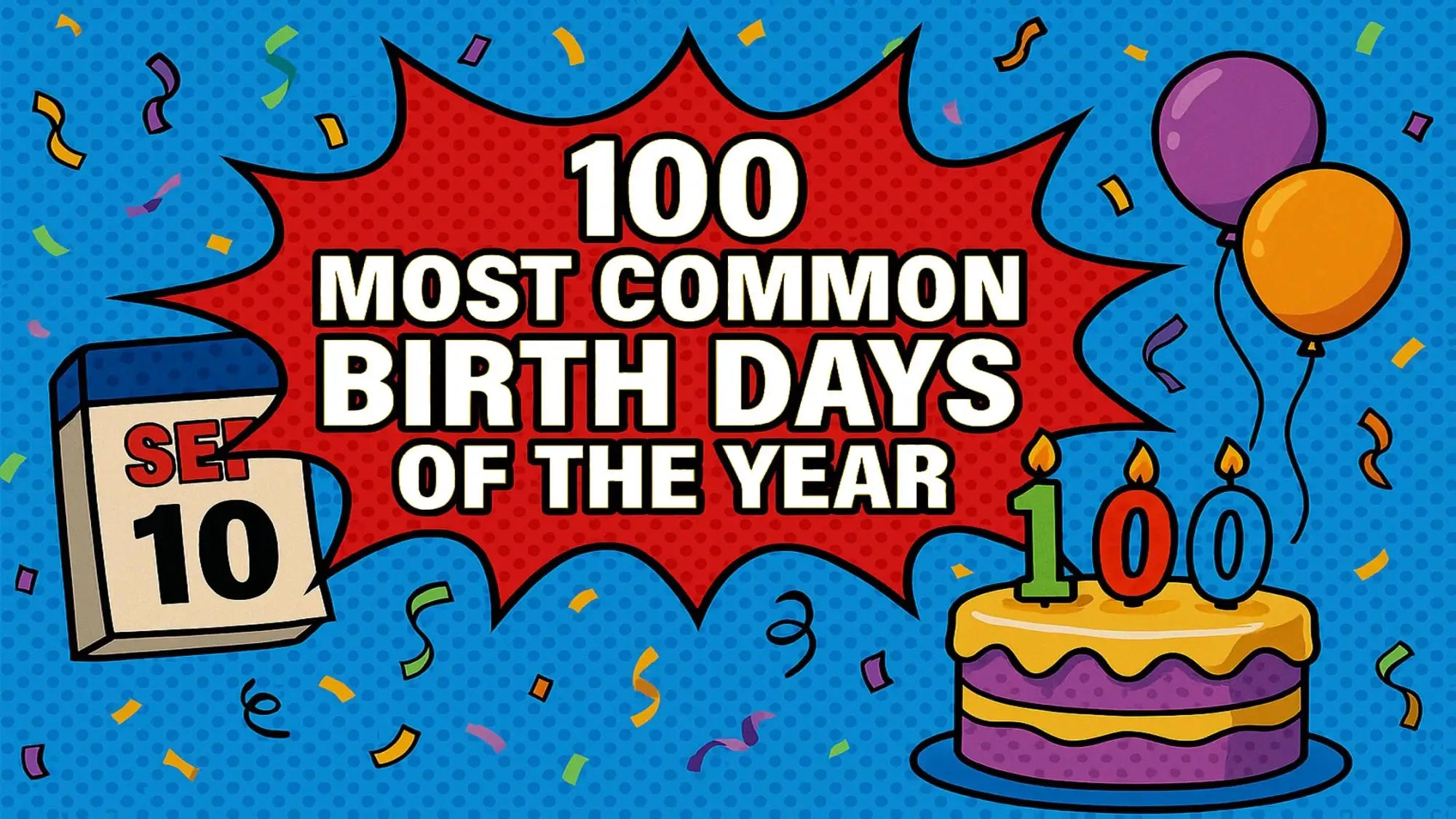 The 100 Most Common Birth Days of the Year