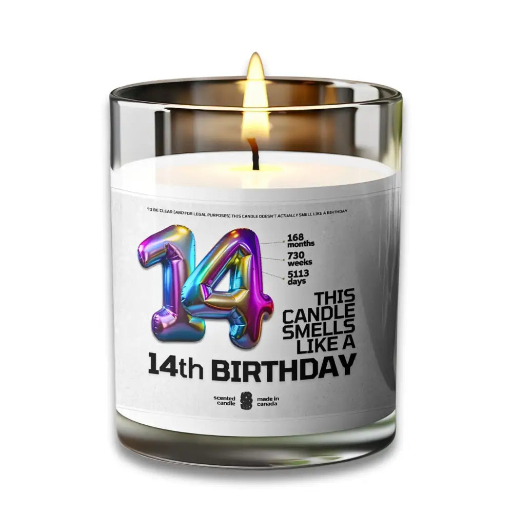 14 Birthday Candle 14 Year Old Birthday Gift Candle Voodeed