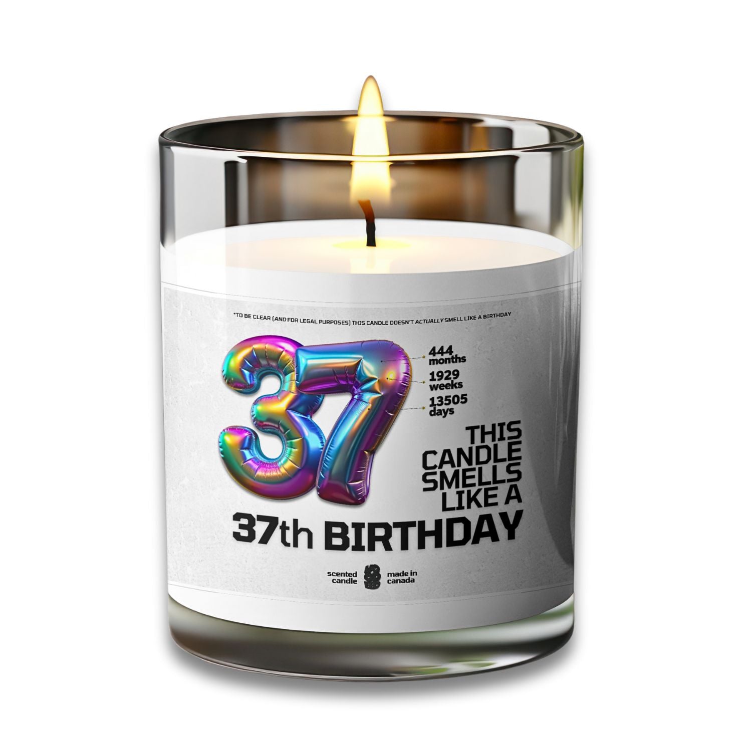 37 Birthday Candle 37 Years Old Birthday Gift Candle Voodeed
