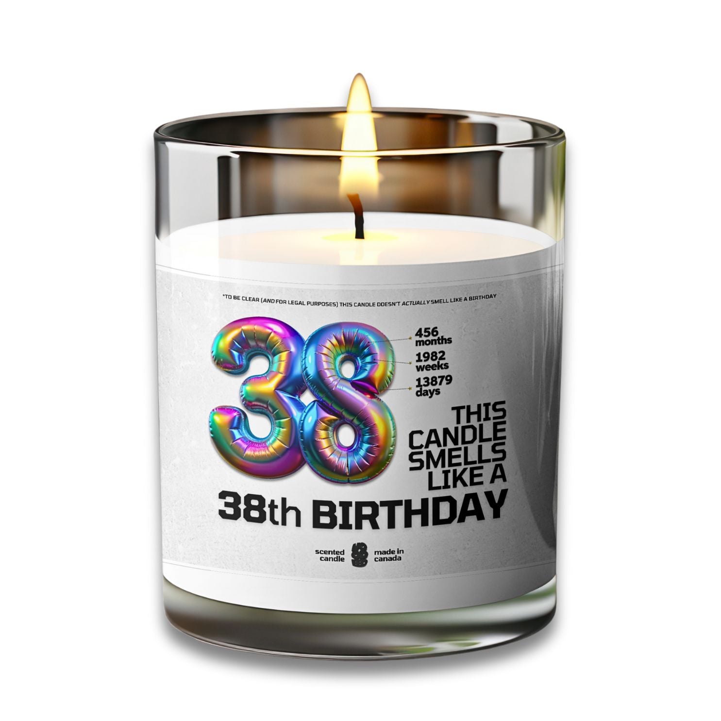 38 Birthday Candle 38 Year Old Birthday Gift Candle Voodeed
