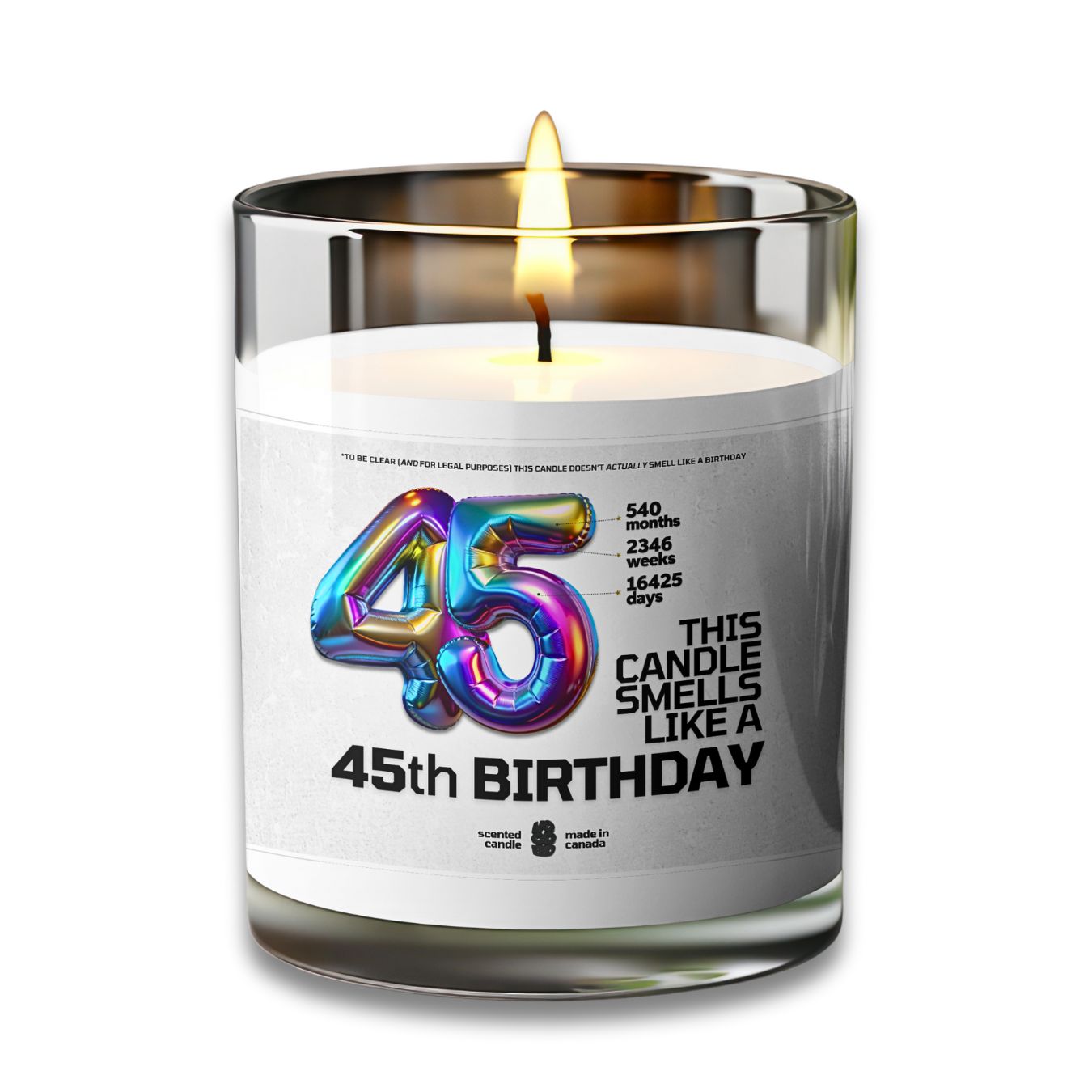 45 Birthday Candle 45 Year Old Birthday Gift Candle Voided