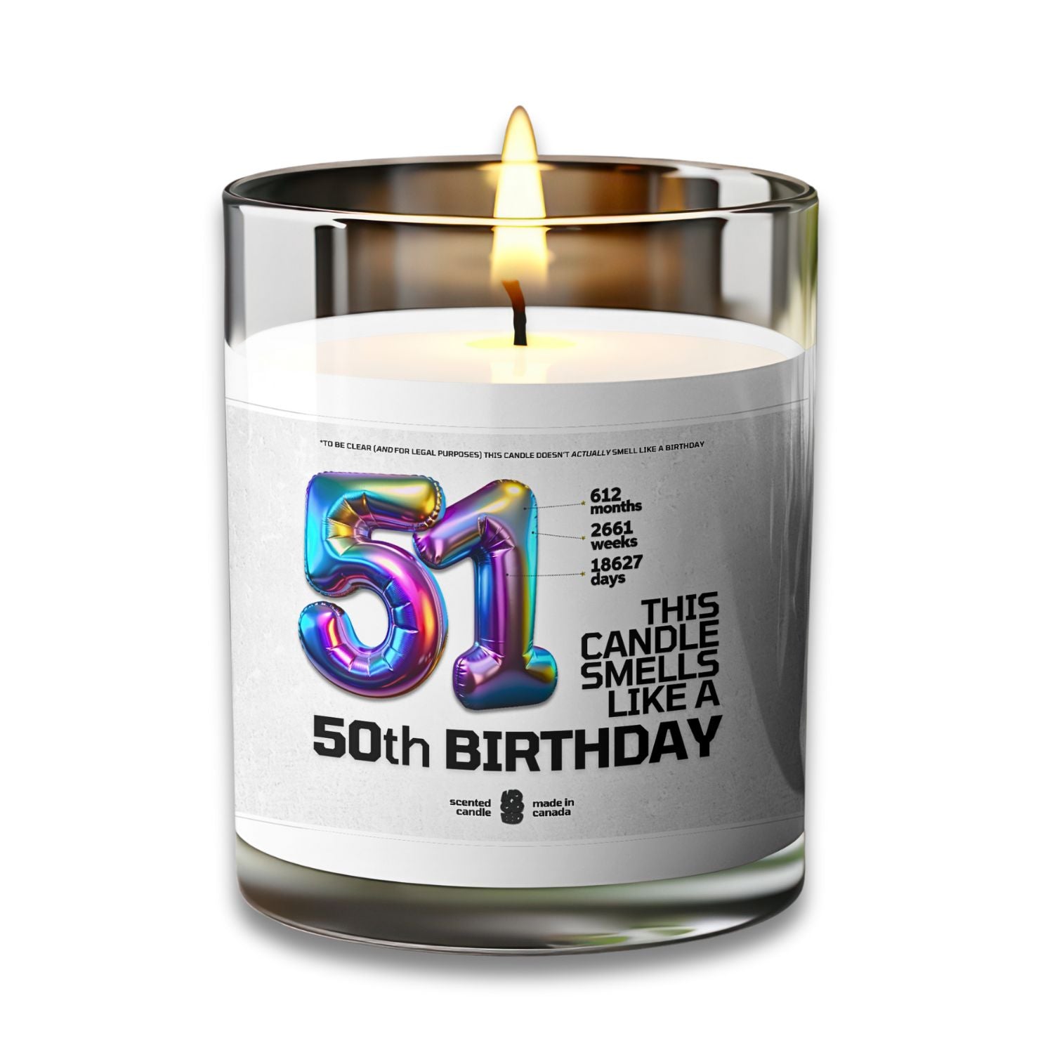 51 Birthday 51 Years Old Birthday Gift Candle Voodeed