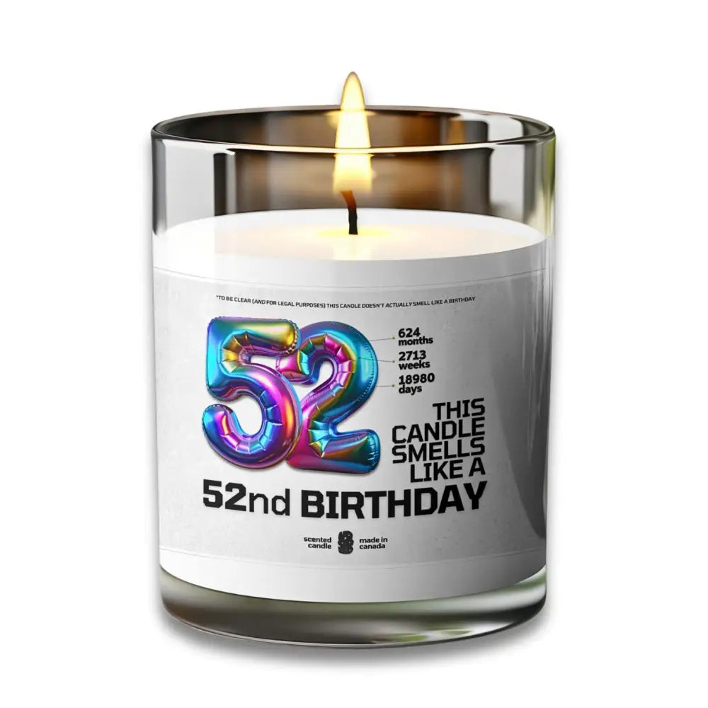 52 Birthday 52 Years Old Birthday Gift Candle Voodeed