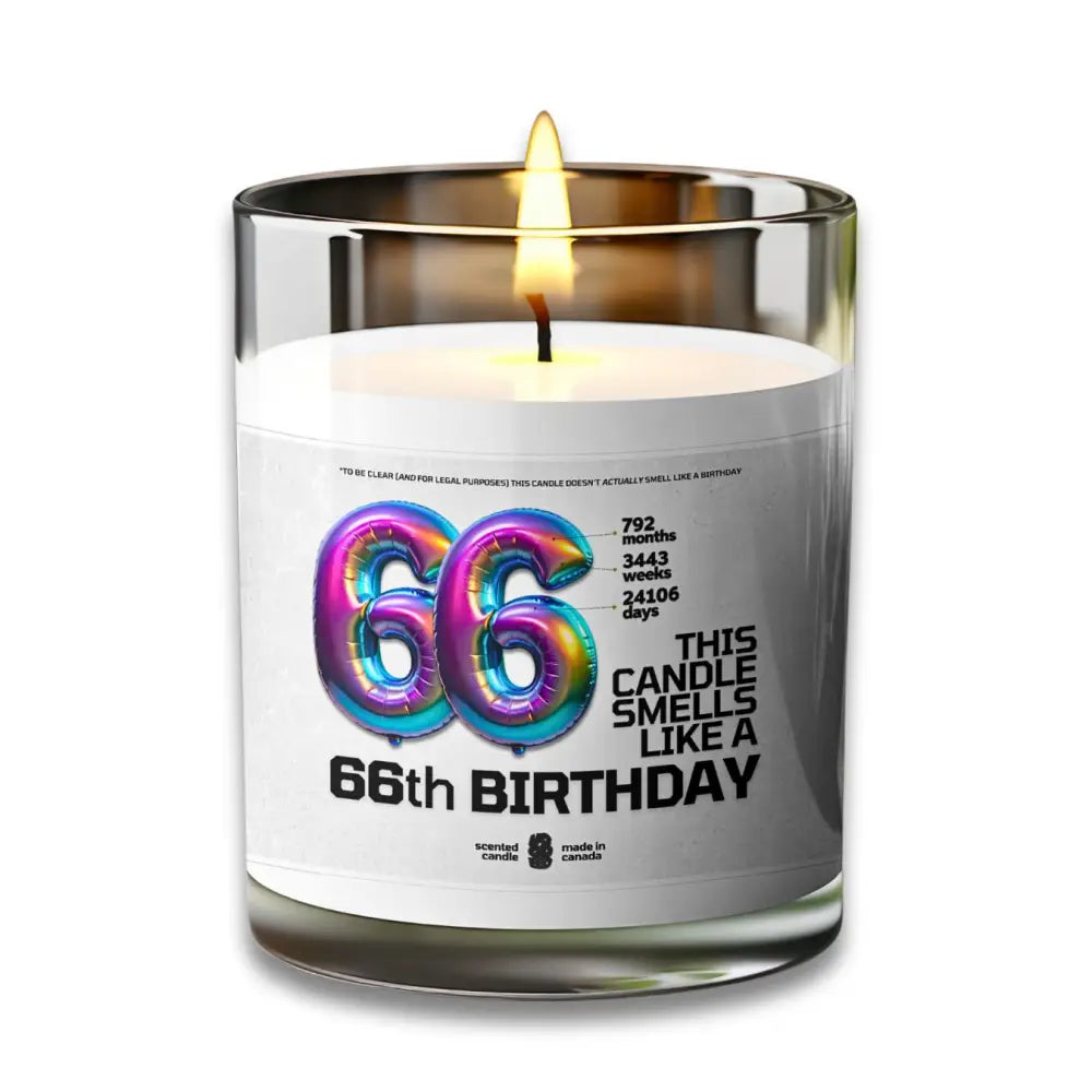 66th BIRTHDAY Candle - VOODEED.com / VOO•DEED