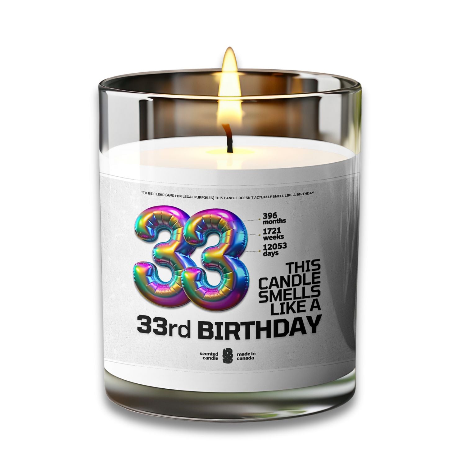 This Candle Smells Like a 33rd BIRTHDAY - VOODEED / VOO•DEED / 'voodəəd (noun)