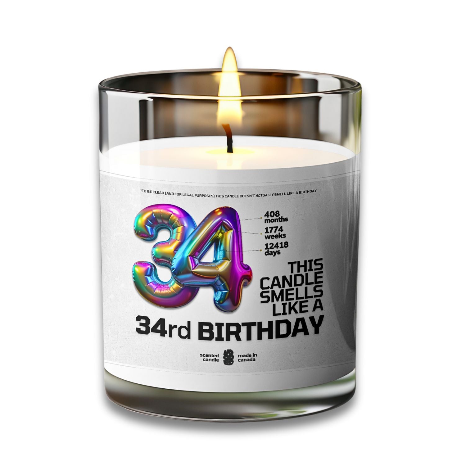 This Candle Smells Like a 34rd BIRTHDAY - VOODEED / VOO•DEED / 'voodəəd (noun)