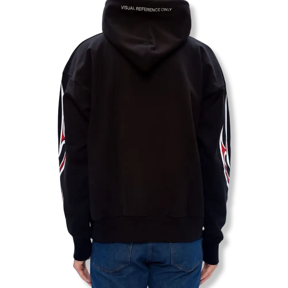 DIESEL | D$troy Red White Flames Hoodie (L) - VOODEED.com / VOO•DEED