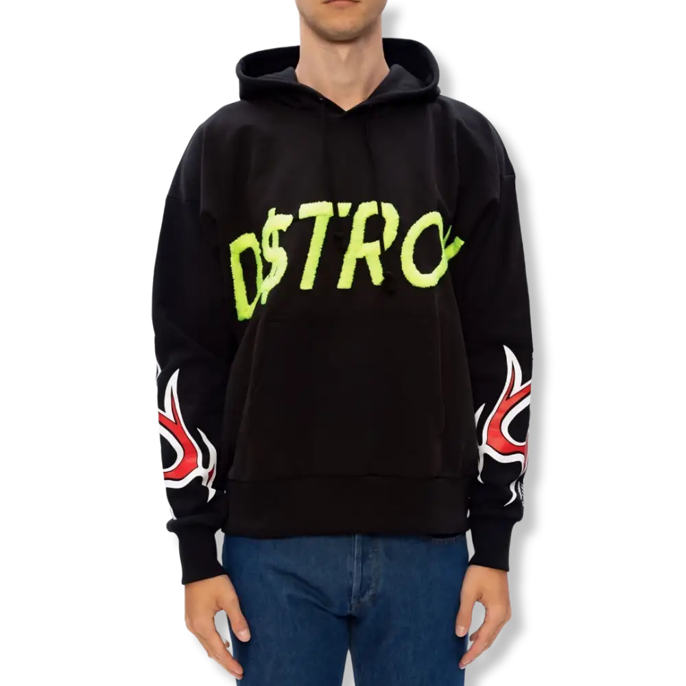 DIESEL | D$troy Red White Flames Hoodie (L) - VOODEED.com / VOO•DEED